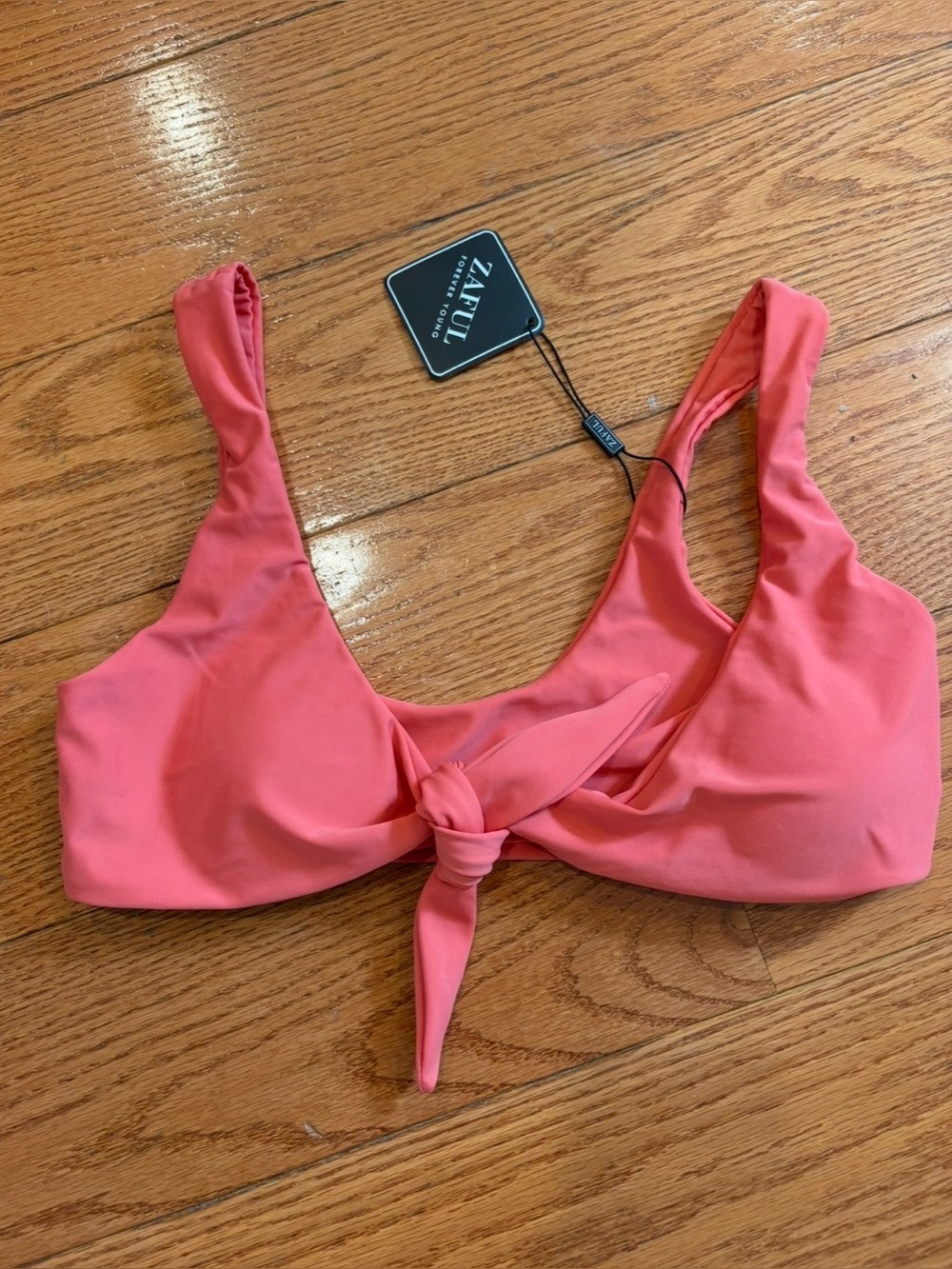 ZAFUL Coral Tie Front Crop Top NWT | Coastal Cowgirl | Euro Summer Festival Top
